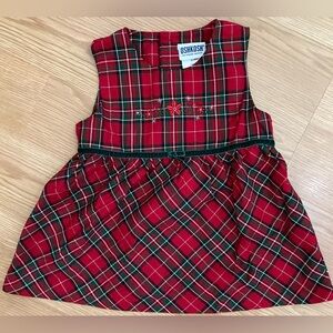 OshKosh Red Plaid Embroidered Dress 12M